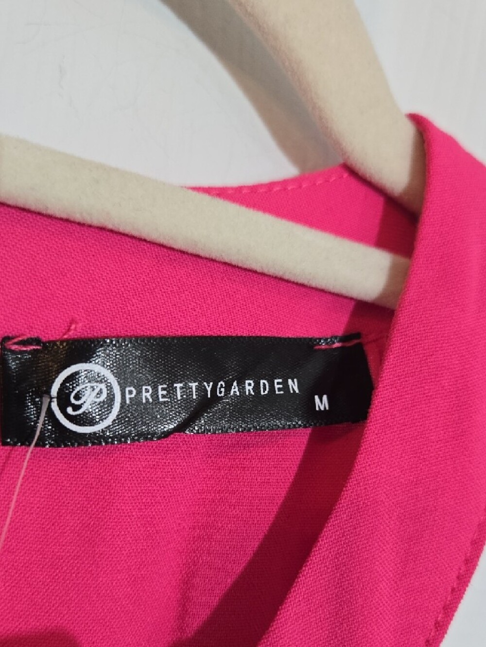 PrettyGarden New Hot Pink Pleated Halter Midi Dress Size Medium - Picture 3 of 9